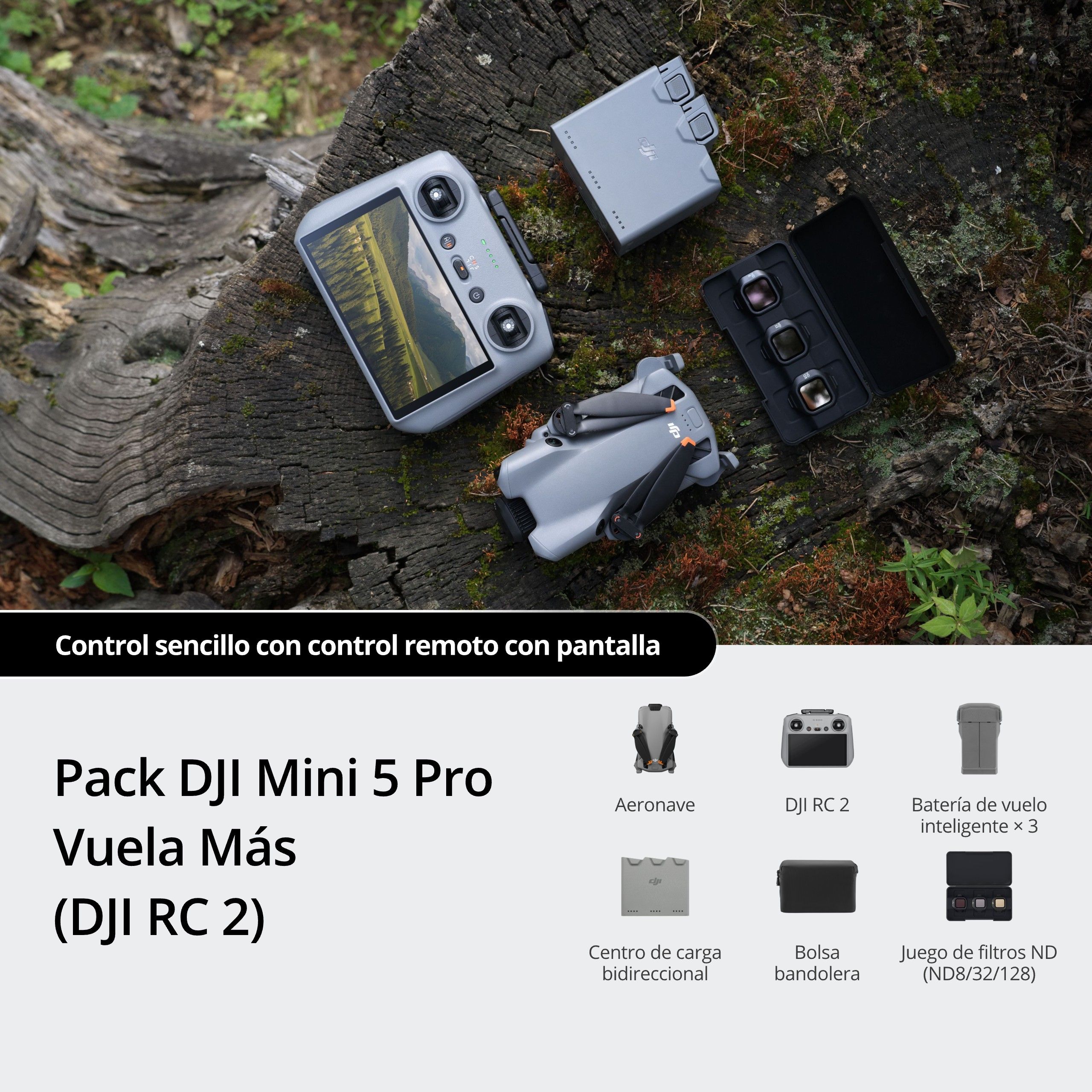RC2 Pack DJI Mini 5 Pro Vuela Más (DJI RC 2) - Imagen 1